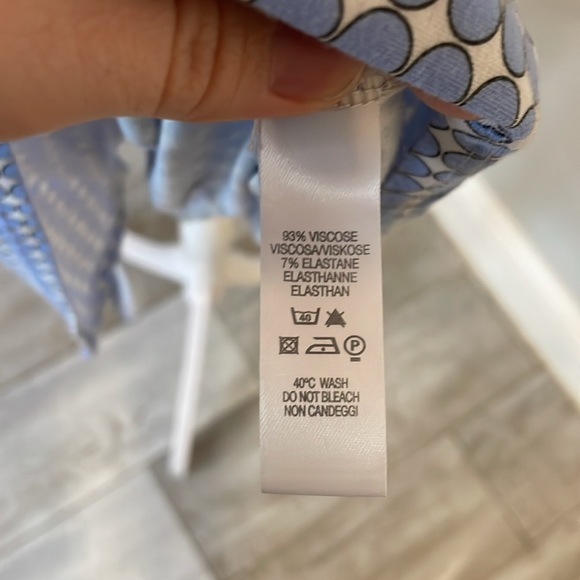 [Paul Smith BLACK] Blue/White Pattern Wrap Dress - Size Small - Picture 4 of 5